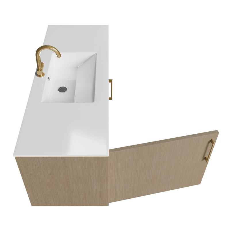 Cutler FV BK FLAVIA48 Bekka 48" Wall Mount Single Sink Cultured Marble Top Modern Bathroom Vanity - Flavia