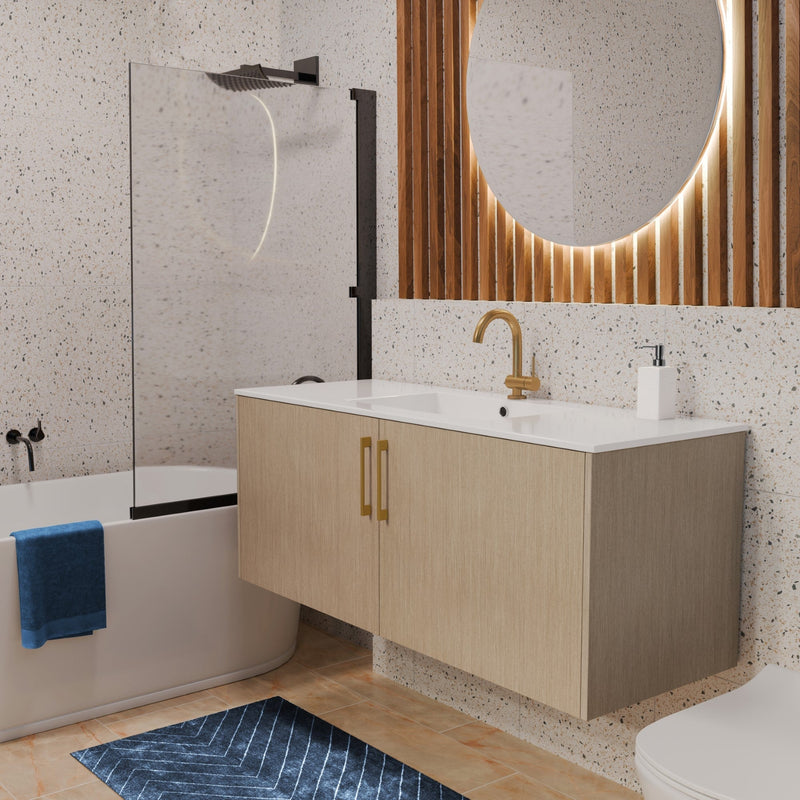 Cutler FV BK FLAVIA48 Bekka 48" Wall Mount Single Sink Cultured Marble Top Modern Bathroom Vanity - Flavia