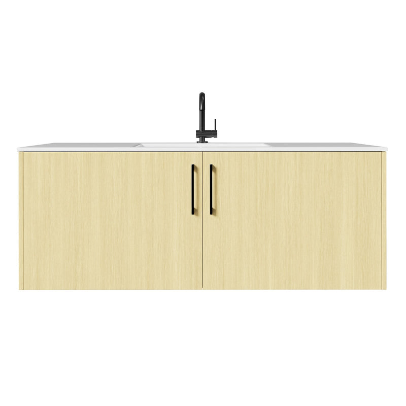 Cutler FV BK LAGO48 Bekka 48" Wall Mount Single Sink Cultured Marble Top Modern Bathroom Vanity - Lago