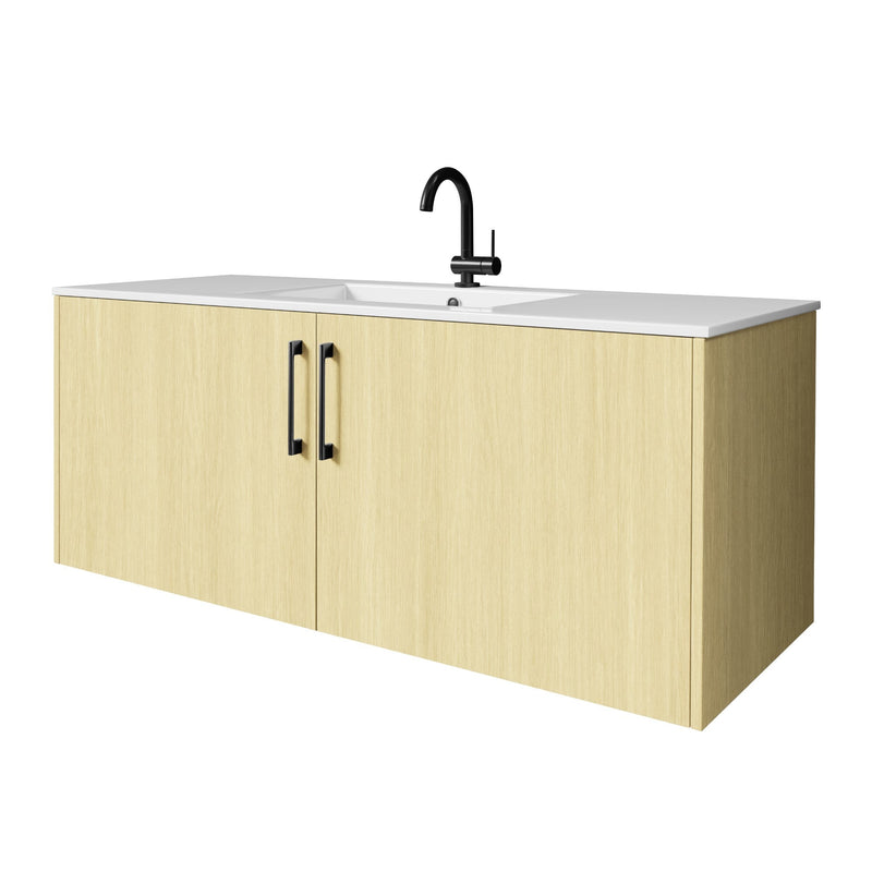 Cutler FV BK LAGO48 Bekka 48" Wall Mount Single Sink Cultured Marble Top Modern Bathroom Vanity - Lago