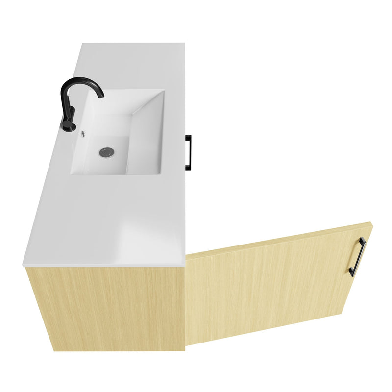 Cutler FV BK LAGO48 Bekka 48" Wall Mount Single Sink Cultured Marble Top Modern Bathroom Vanity - Lago