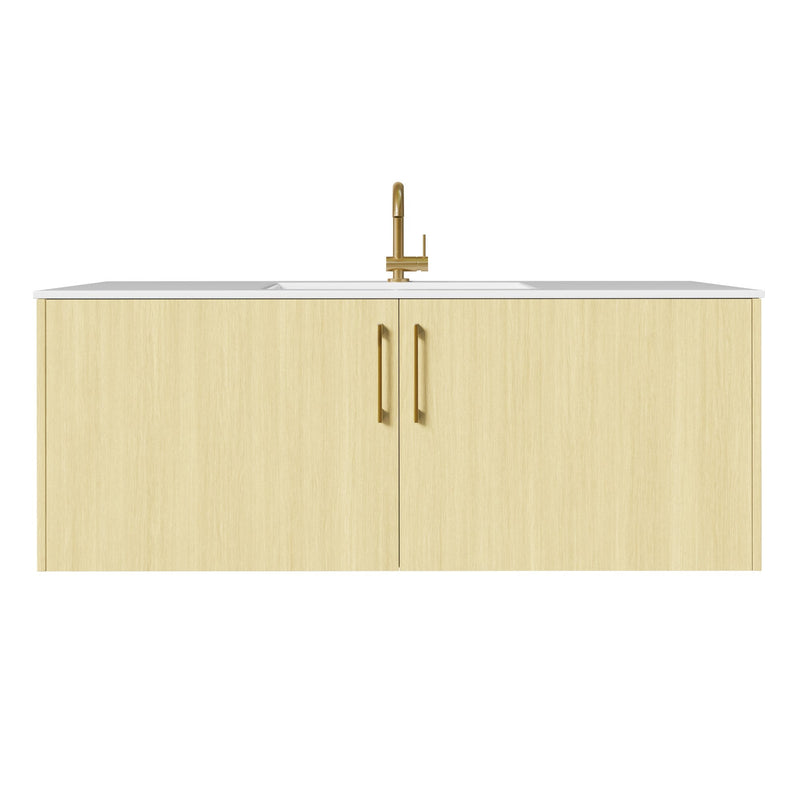 Cutler FV BK LAGO48 Bekka 48" Wall Mount Single Sink Cultured Marble Top Modern Bathroom Vanity - Lago