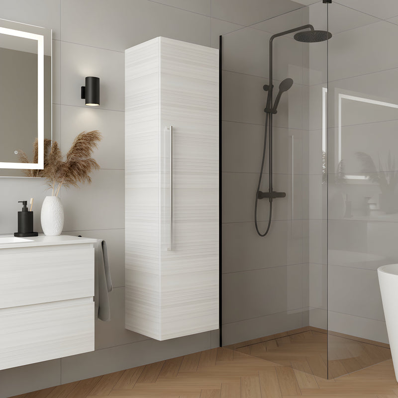 Cutler FV LINEN TOWER WCHOC Silhouette 15" W x 48" H Wall Mounted Linen Cabinet - White Chocolate