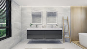 Moreno Bath FORTUNE84D Fortune 84" Floating Bathroom Vanity Set with Reinforced Acrylic Double Sink Top - view 14