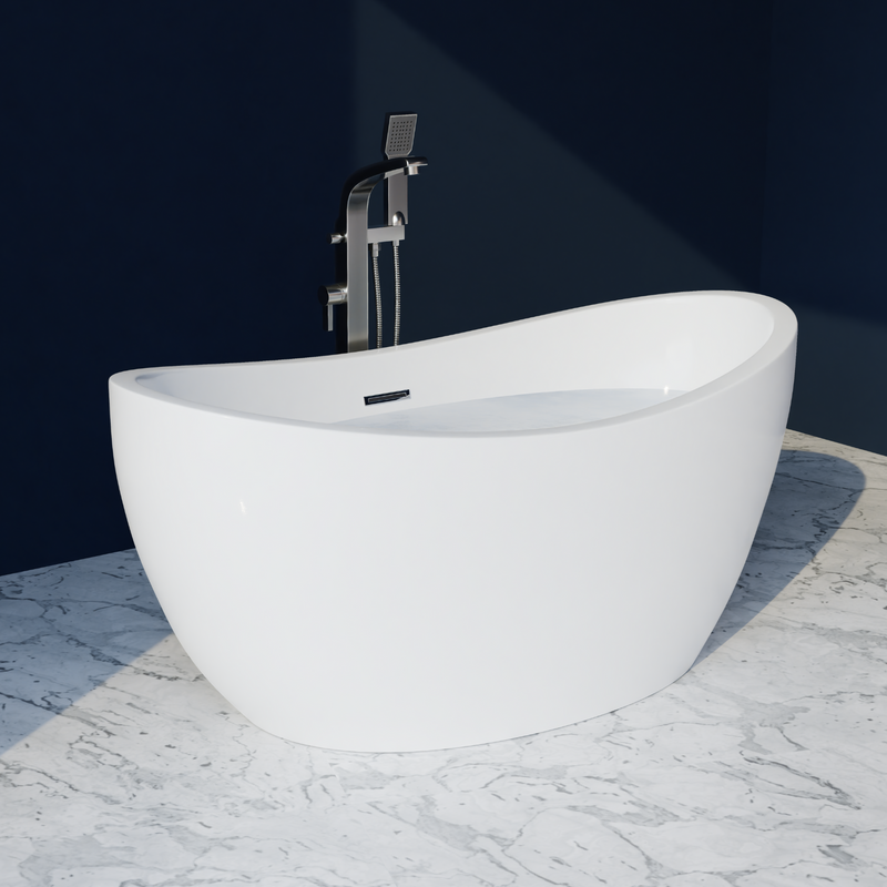 Trone C5932 Cloe 59" x 32" Freestanding Acrylic Soaking Bathtub - White - view 2