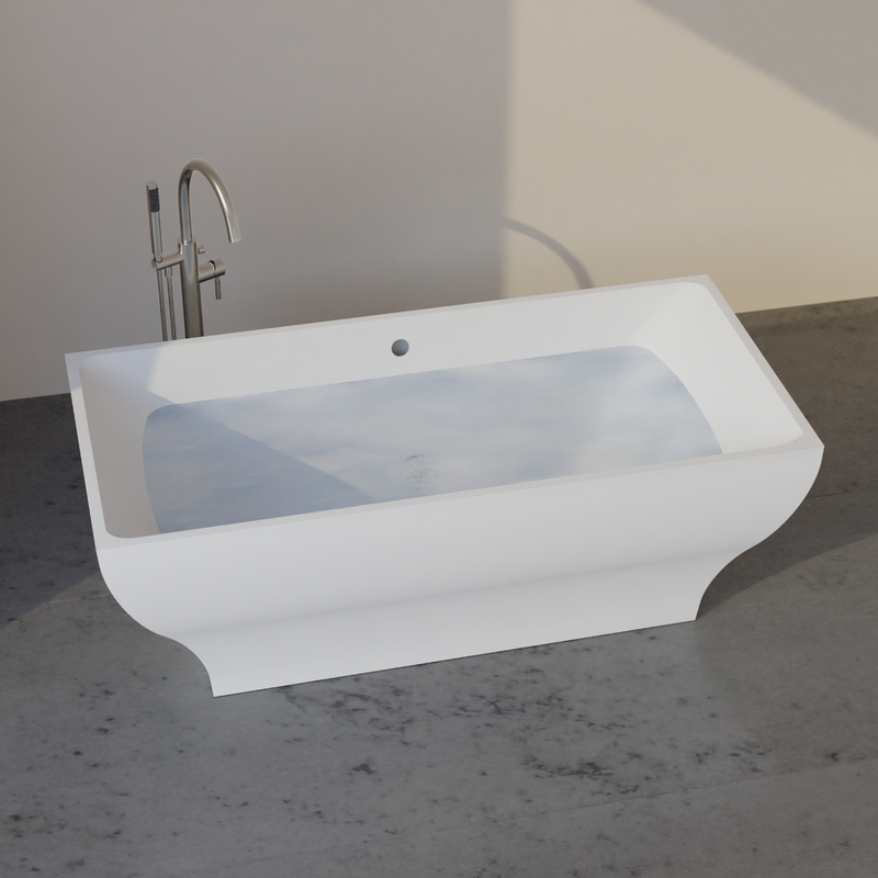 Trone R6632 Roshelle 66" x 32" Freestanding Acrylic Soaking Bathtub - White - view 3