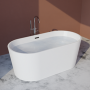 Trone F5930 Flora 59" x 30" Freestanding Acrylic Soaking Bathtub - White - view 2