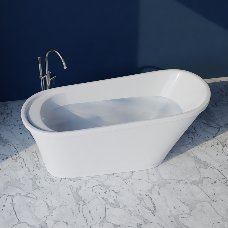 Trone B6630 Bella 66" x 30" Freestanding Acrylic Soaking Bathtub - White - view 2