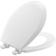 Bemis Round Enameled Wood Toilet Seat in White with Easy-Clean & Change Hinge
