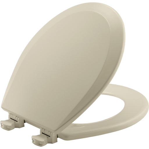 Bemis Round Enameled Wood Toilet Seat in Bone with Easy-Clean & Change Hinge