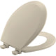 Bemis Round Enameled Wood Toilet Seat in Almond with Easy-Clean & Change Hinge