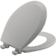 Bemis Round Enameled Wood Toilet Seat in Silver with Easy-Clean & Change Hinge