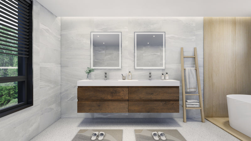 Moreno Bath FORTUNE84D Fortune 84" Floating Bathroom Vanity Set with Reinforced Acrylic Double Sink Top - view 12