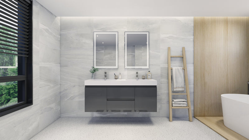 Moreno Bath FORTUNE60D Fortune 60" Floating Bathroom Vanity Set with Reinforced Acrylic Double Sink Top - view 15