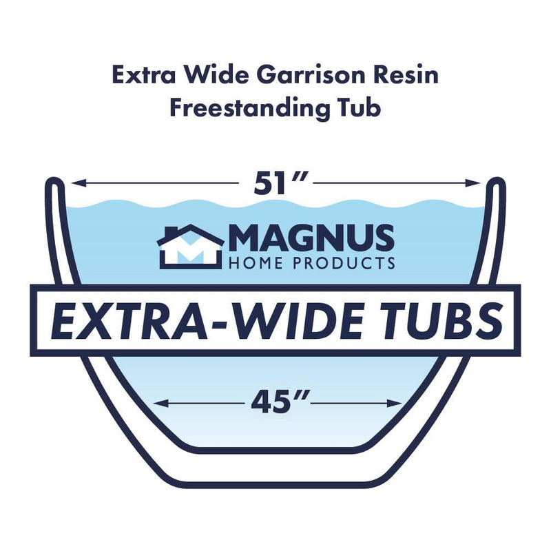 Magnus 136354 51" Garrison Solid Surface Stone Resin Freestanding Bathtub