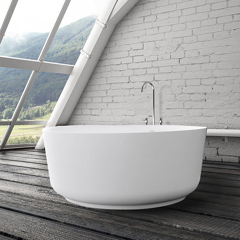 Magnus 136354 51" Garrison Solid Surface Stone Resin Freestanding Bathtub
