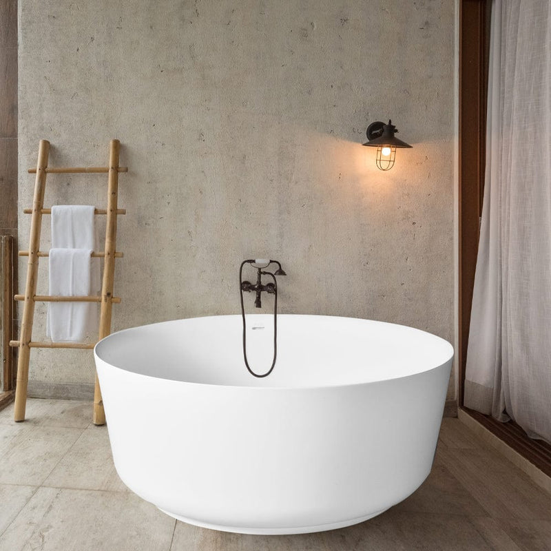 Magnus 136354 51" Garrison Solid Surface Stone Resin Freestanding Bathtub