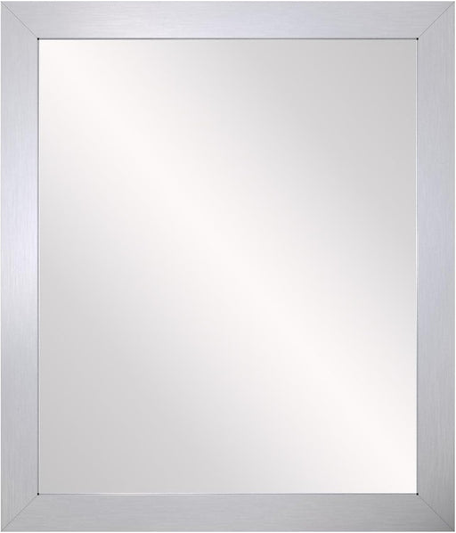 Jensen 36" x 42" Framed Rectangular Mirror - Satin Nickel, 3" Flat Frame