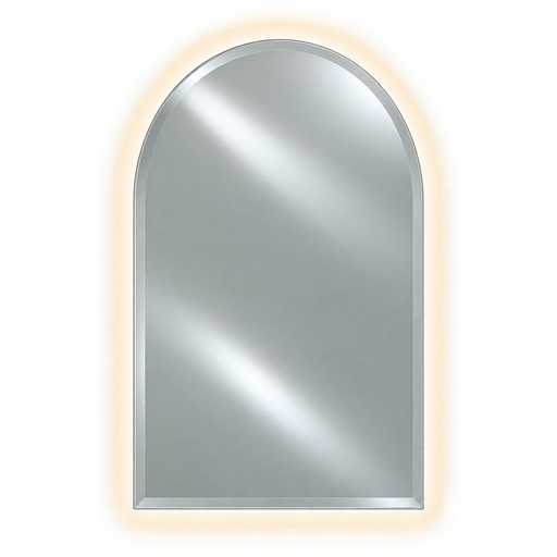 Afina RM-530-LED Radiance 20" W x 30" H Frameless Arch Top Bevel Wall Mirror with LED Backlighting
