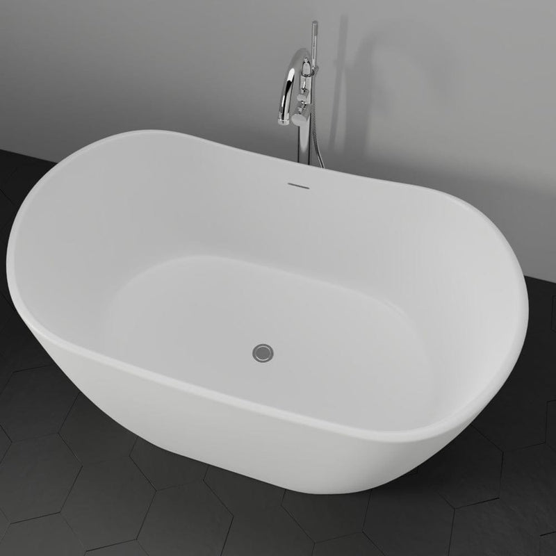 Magnus 110086 56" Bandon Solid Surface Stone Resin Freestanding Bathtub