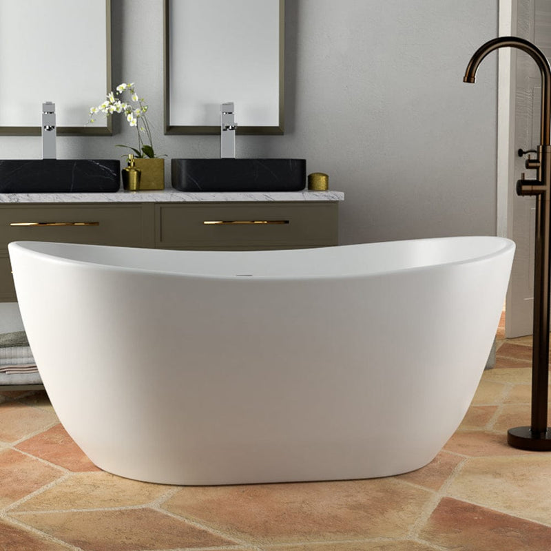 Magnus 110086 56" Bandon Solid Surface Stone Resin Freestanding Bathtub