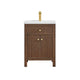 Altair 567024-BK-WH-NM Cerrito 24" Brown Brushed Oak Freestanding Single Sink Bathroom Vanity with White Artificial Stone Top
