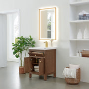 Altair 567024-BK-WH-NM Cerrito 24" Brown Brushed Oak Freestanding Single Sink Bathroom Vanity with White Artificial Stone Top - view 4