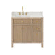 Altair 567036-NK-GW-NM Cerrito 36" Natural Oak Freestanding Single Sink Bathroom Vanity with Grain White Engineered Stone Top