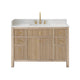 Altair 567048-NK-GW-NM Cerrito 48" Natural Oak Freestanding Single Sink Bathroom Vanity with Grain White Engineered Stone Top
