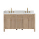 Altair 567060-NK-GW-NM Cerrito 60" Natural Oak Freestanding Double Sink Bathroom Vanity with Grain White Engineered Stone Top