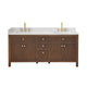 Altair 567072-BK-GW-NM Cerrito 72" Brown Brushed Oak Freestanding Double Sink Bathroom Vanity with Grain White Engineered Stone Top