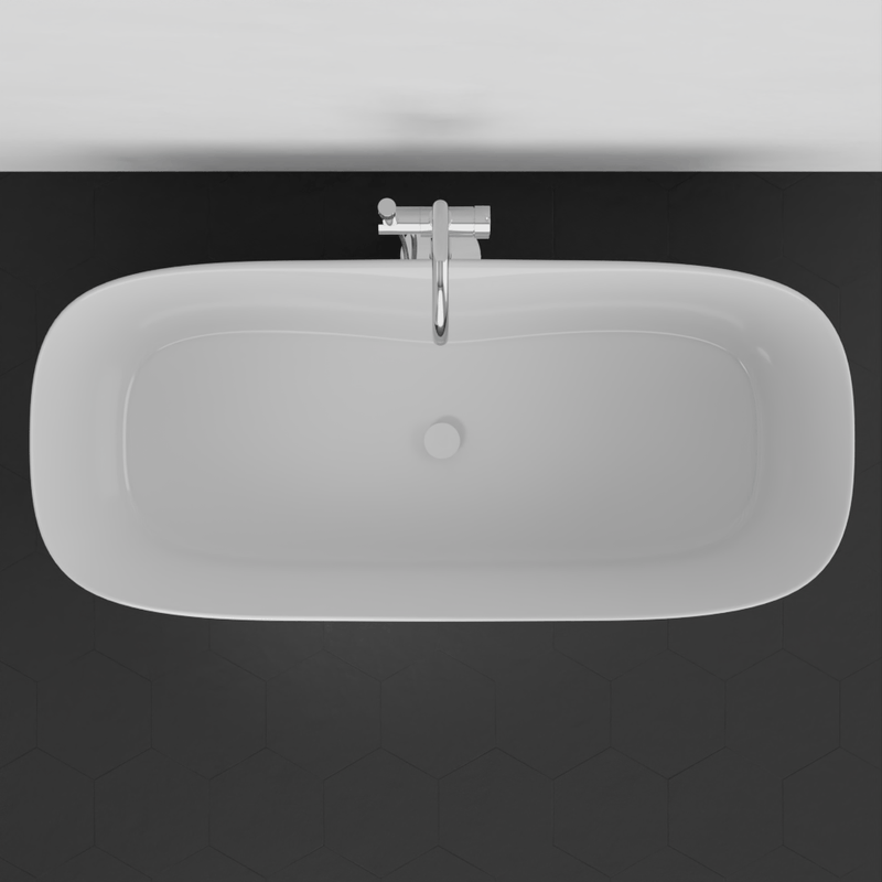 Magnus 141924 59" Narmey Solid Surface Stone Resin Freestanding Bathtub