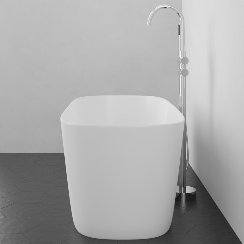 Magnus 141924 59" Narmey Solid Surface Stone Resin Freestanding Bathtub