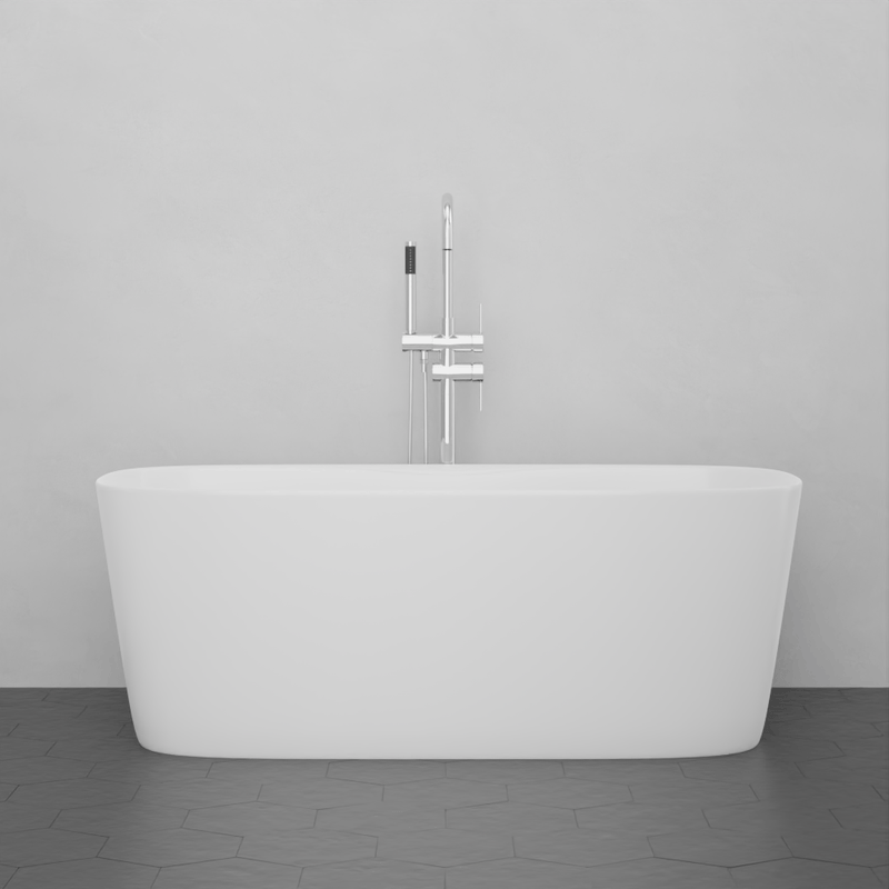 Magnus 141924 59" Narmey Solid Surface Stone Resin Freestanding Bathtub