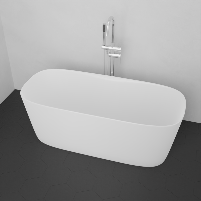 Magnus 141924 59" Narmey Solid Surface Stone Resin Freestanding Bathtub