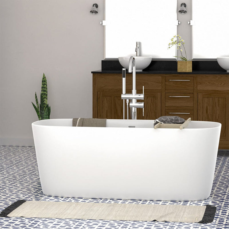 Magnus 141924 59" Narmey Solid Surface Stone Resin Freestanding Bathtub
