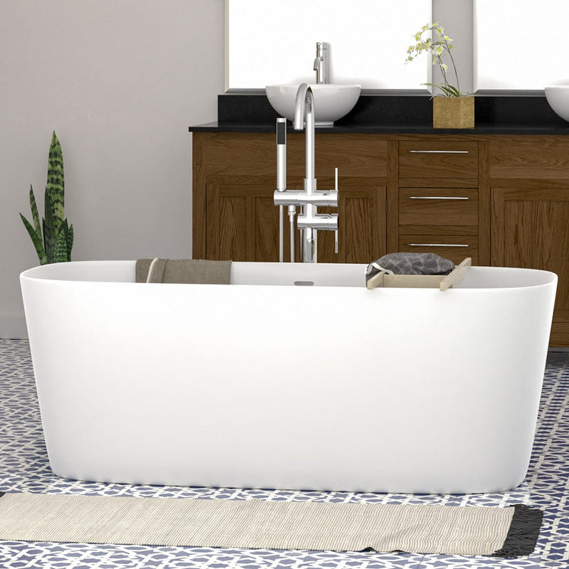 Magnus 141924 59" Narmey Solid Surface Stone Resin Freestanding Bathtub