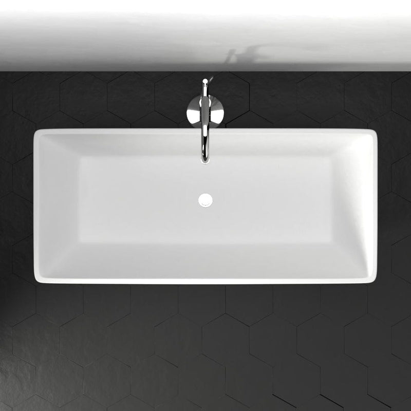 Magnus 110065 59" Platora Solid Surface Stone Resin Freestanding Bathtub