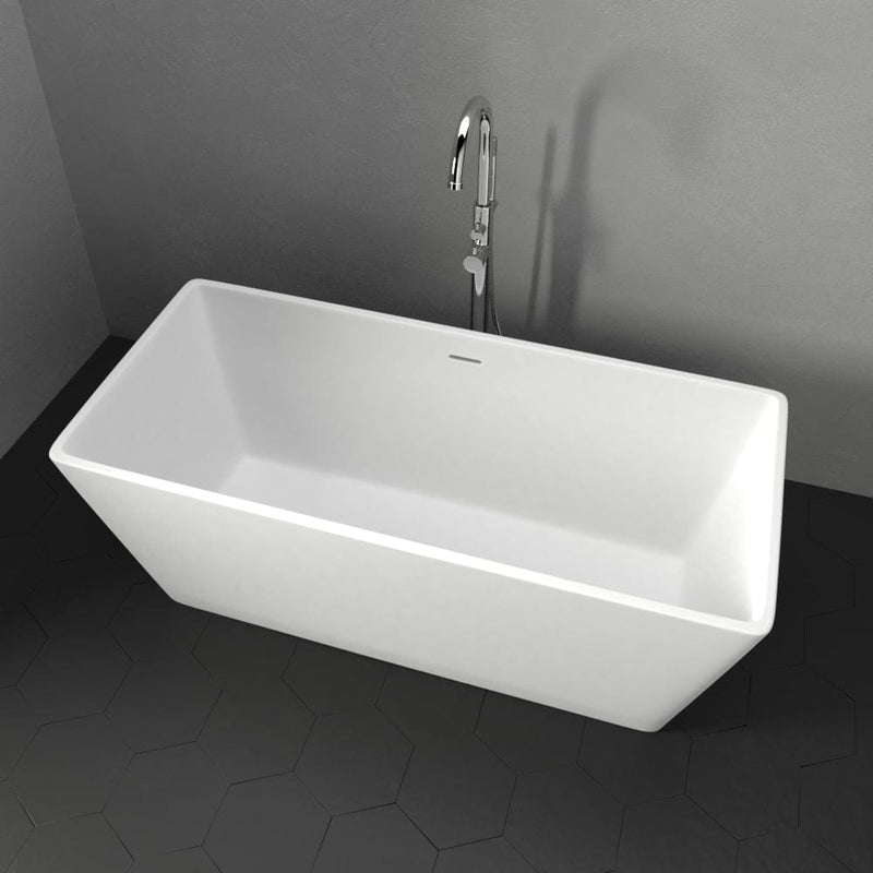 Magnus 110065 59" Platora Solid Surface Stone Resin Freestanding Bathtub
