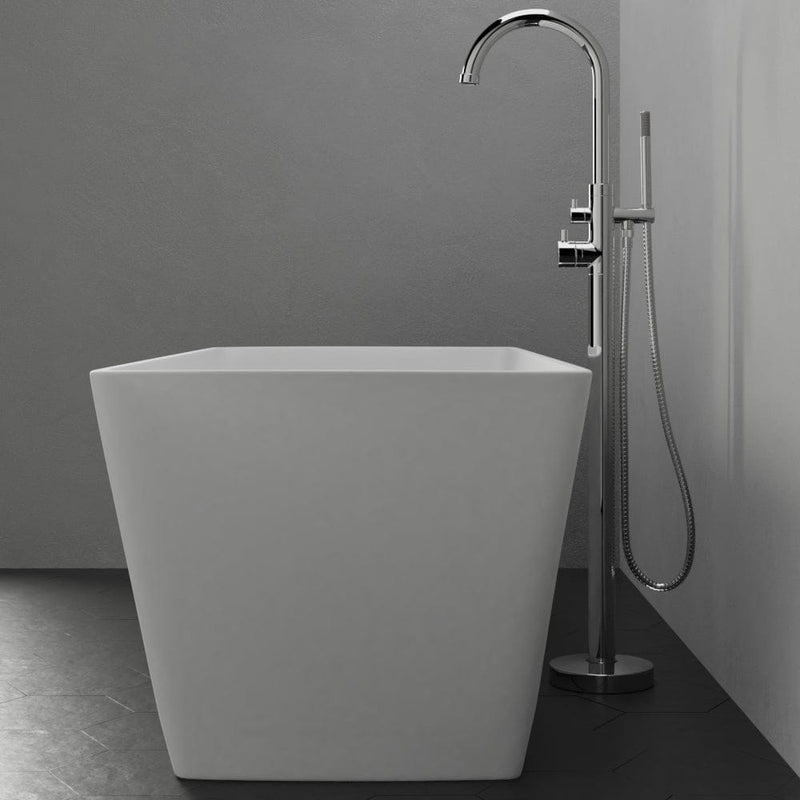 Magnus 110065 59" Platora Solid Surface Stone Resin Freestanding Bathtub