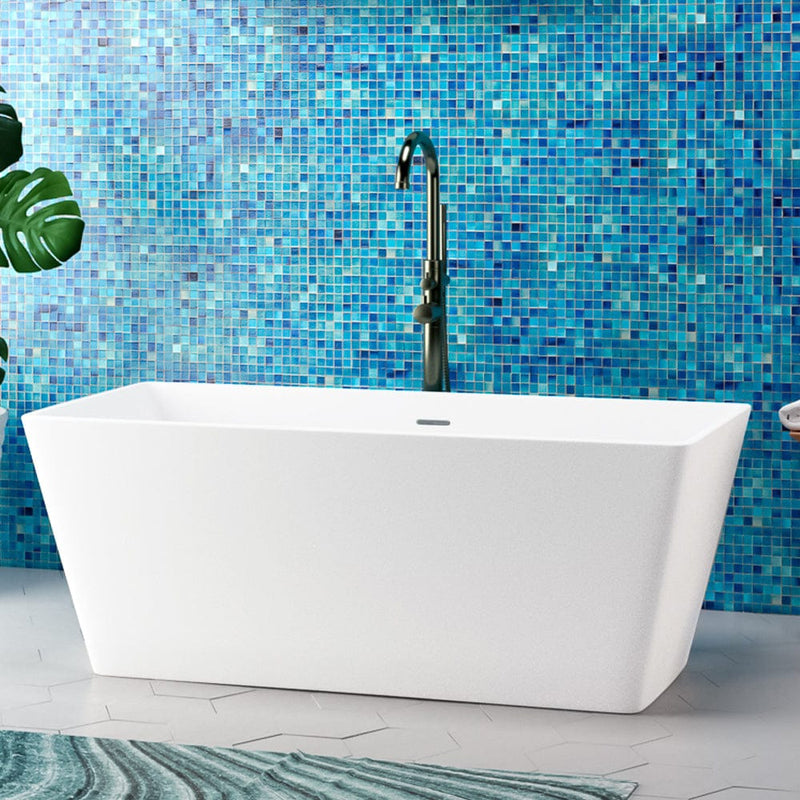 Magnus 110065 59" Platora Solid Surface Stone Resin Freestanding Bathtub