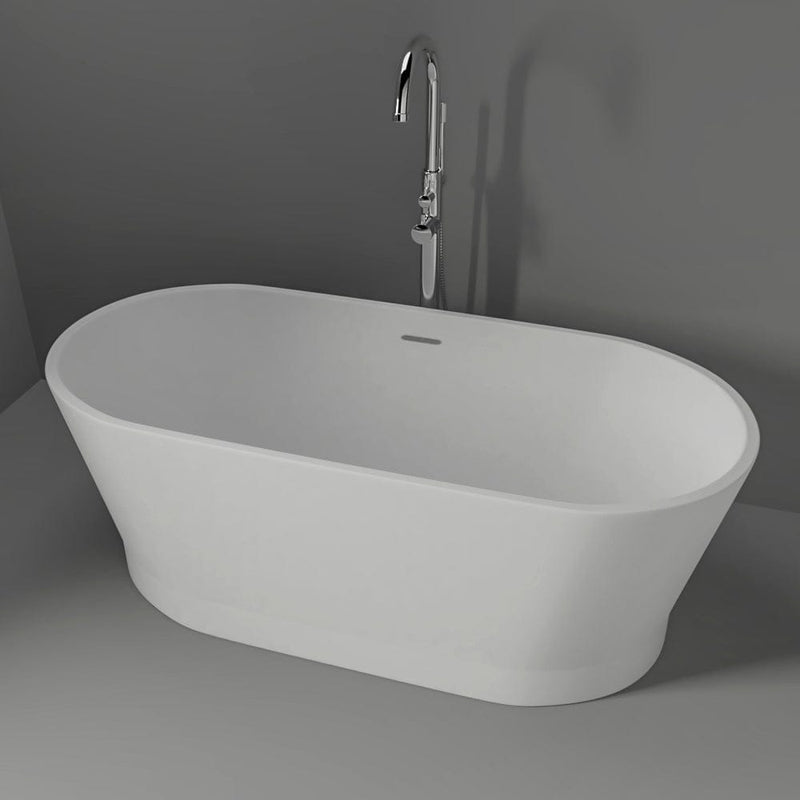 Magnus 110084 59" Sutherlin Solid Surface Stone Resin Freestanding Bathtub