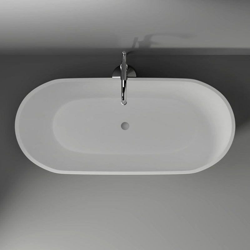 Magnus 110084 59" Sutherlin Solid Surface Stone Resin Freestanding Bathtub