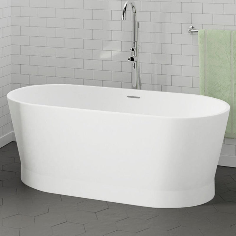 Magnus 110084 59" Sutherlin Solid Surface Stone Resin Freestanding Bathtub