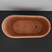 59" Zinsle Hammered Copper Single Slipper Copper Pedestal Tub