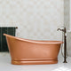 59" Zinsle Hammered Copper Single Slipper Copper Pedestal Tub