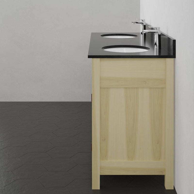 Magnus 156793 60" Unpainted Shaker Style Poplar Wood Double Vanity for Undermount Sink - 34" Height