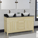 Magnus 156797 60" Unpainted Shaker Style Poplar Wood Double Vanity for Vessel Sink