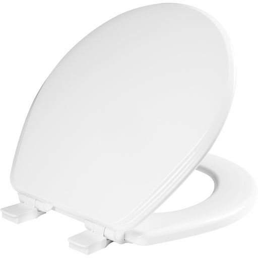 Bemis Ashland Round Enameled Wood Toilet Seat in White with Sta-Tite, Whisper-Close, Easy-Clean and Precision Fit