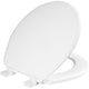 Bemis Ashland Round Enameled Wood Toilet Seat in White with Sta-Tite, Whisper-Close, Easy-Clean and Precision Fit